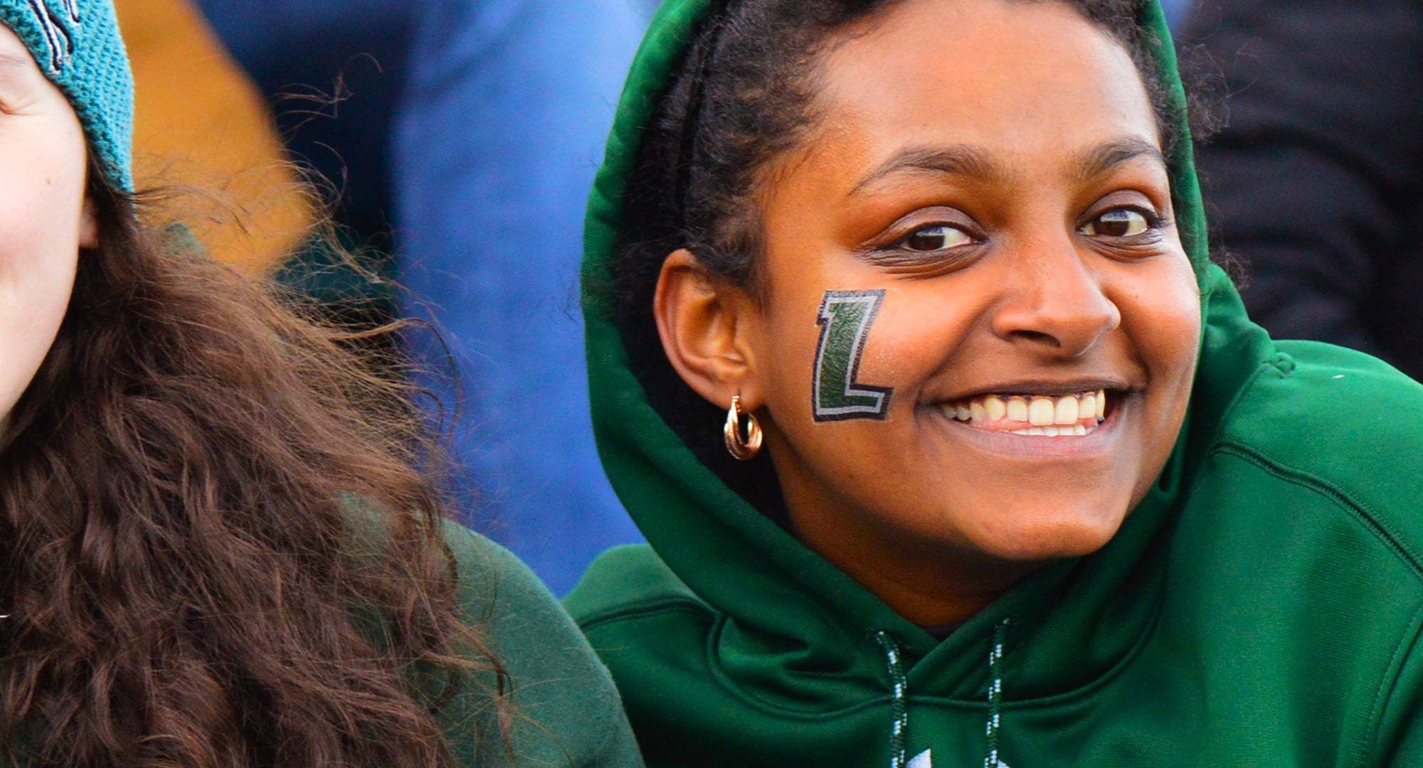 Loyola student at an athletics event